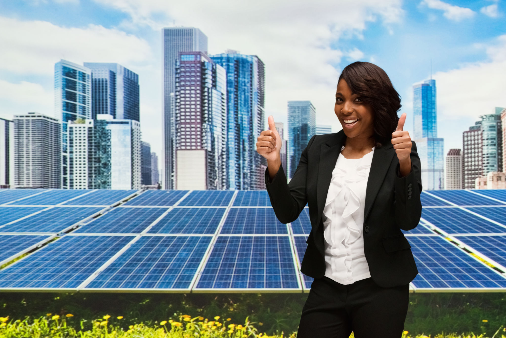 African American businesswoman excited African American businesswoman excited