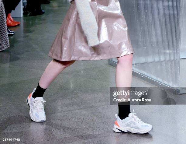 Model walks the Runway for John Elliott at Spring Studios on February 12, 2018 in New York City.