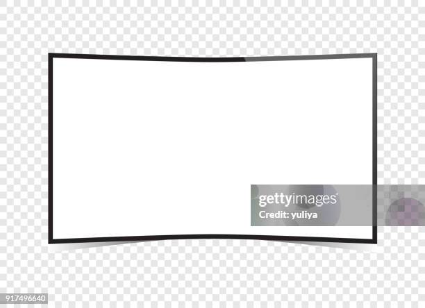 vektor tv-flat-screen-curved-smart-television - flat screen stock-grafiken, -clipart, -cartoons und -symbole