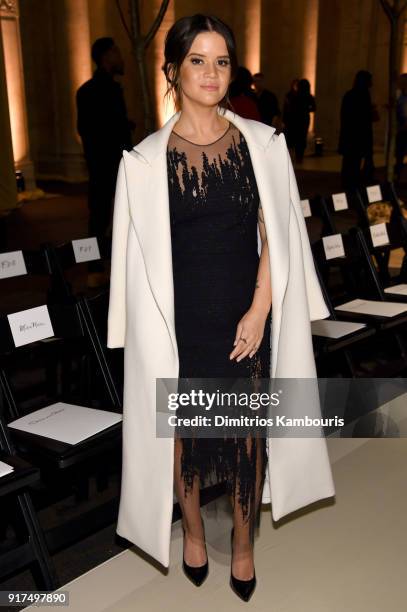 Singer Maren Morris attends the Oscar De La Renta fashion show during New York Fashion Week: The Shows at The Cunard Building on February 12, 2018 in...