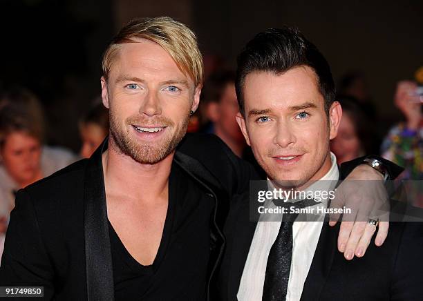 Ronan Keating and Stephen Gately attend the Pride of Britain Awards at the Grosvenor House Hotel on October 5, 2009 in London, England.