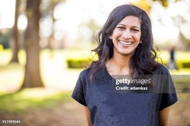 portrait of a beautiful young indian woman - asia lady look at camera stock pictures, royalty-free photos & images