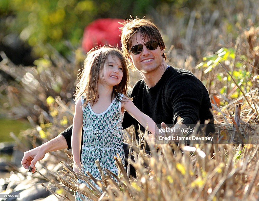 Tom Cruise, Katie Holmes & Suri Cruise Visit Charles River Basin