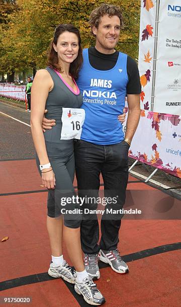 Beverly Turner and James Cracknell takes part in the Royal Parks Foundation Half Marathon at Hyde Park on October 11, 2009 in London, England.