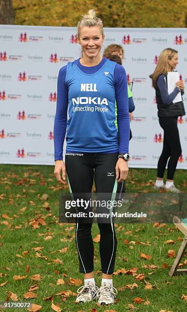 Nell McAndrew takes part in the Royal Parks Foundation Half Marathon at Hyde Park on October 11, 2009 in London, England.