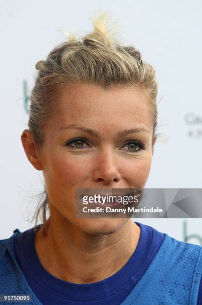 Nell McAndrew takes part in the Royal Parks Foundation Half Marathon at Hyde Park on October 11, 2009 in London, England.
