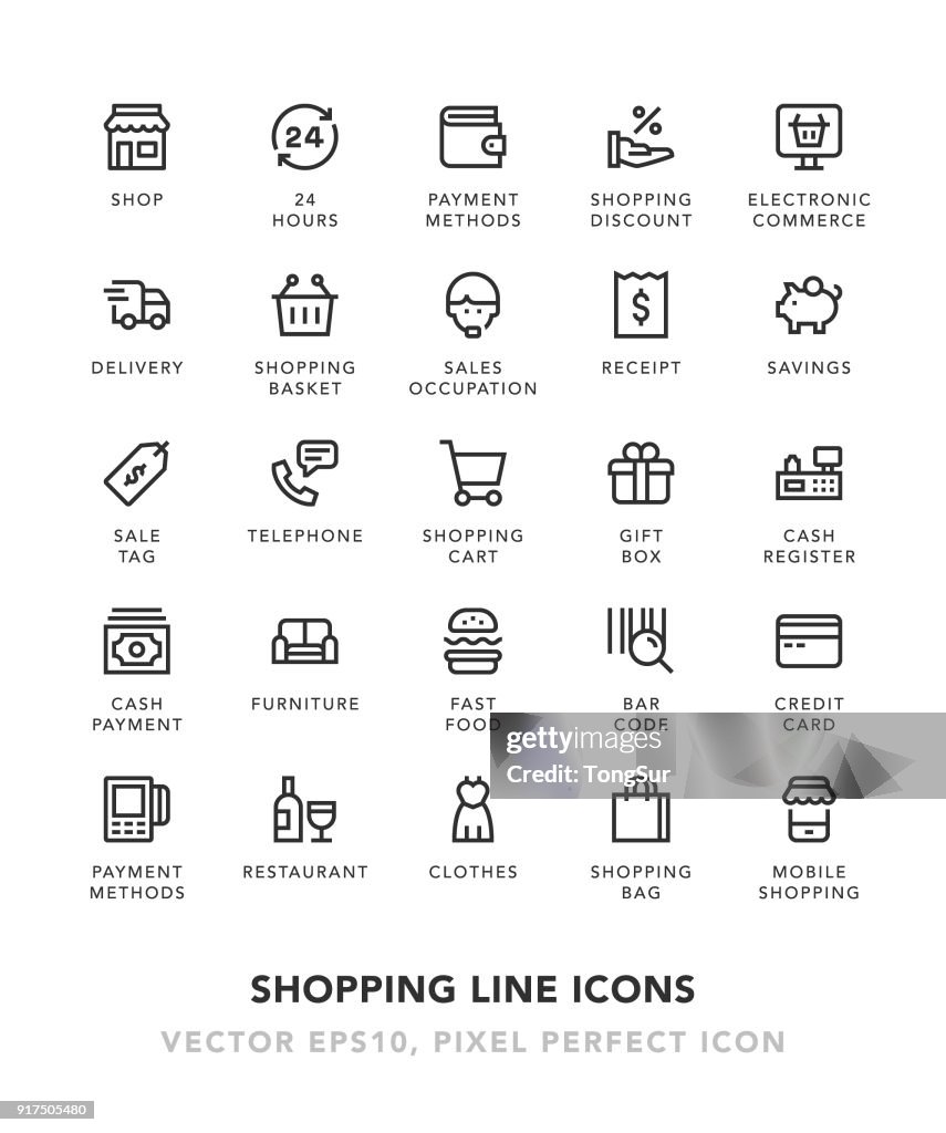 Ligne icônes Shopping