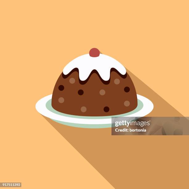 pudding flat design baking icon - mousse stock illustrations