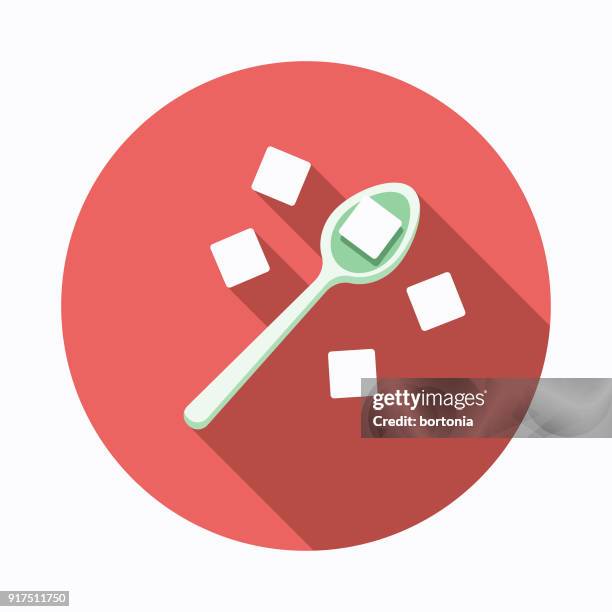 sugar flat design baking icon - sugar cube stock illustrations