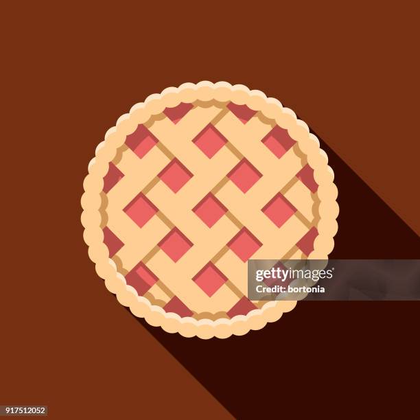 apple pie flat design baking icon - pie from above stock illustrations