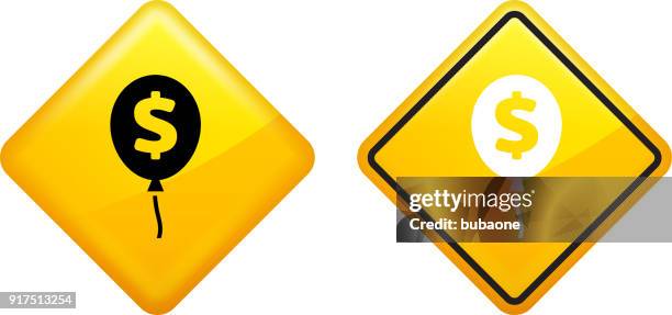 balloon with dollar sign. - balloon string stock illustrations