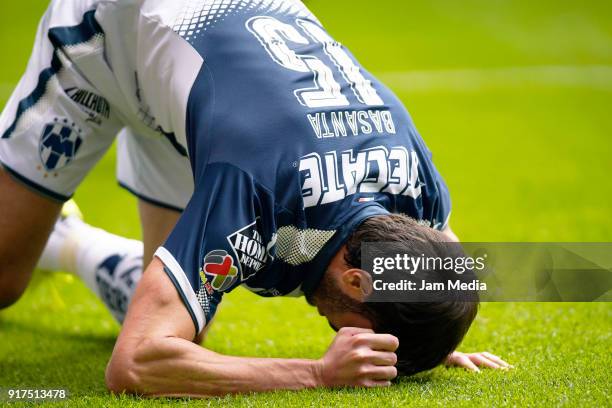 Jose Basanta of Monterrey reacts during the 6th round match between Toluca and Monterrey as part of the Torneo Clausura 2018 Liga MX at Nemesio Diez...