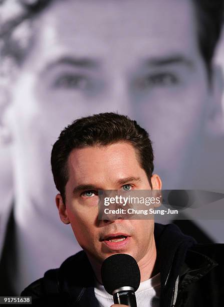Director Bryan Singer attends the Open talk during the 14th Pusan International Film Festival at the Haeundae beach on October 11, 2009 in Busan,...