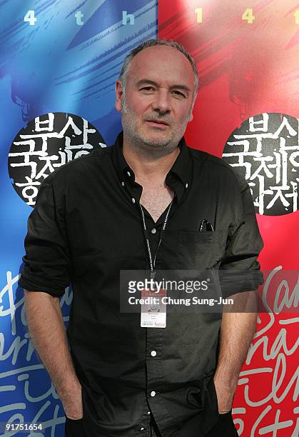 Director Pierre Vinour poses at the PIFF Plaza during the 14th Pusan International Film Festival at the Haeundae beach on October 11, 2009 in Busan,...