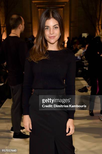 Julia Restoin Roitfeld attends the Oscar De La Renta fashion show during New York Fashion Week: The Shows at The Cunard Building on February 12, 2018...