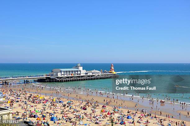 bournemouth pier - beach pier stock pictures, royalty-free photos & images