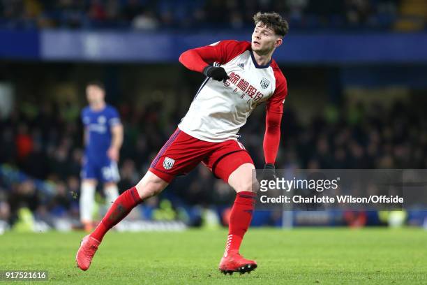 Oliver Burke of West Brom during the Premier League match between Chelsea and West Bromwich Albion at Stamford Bridge on February 12, 2018 in London,...