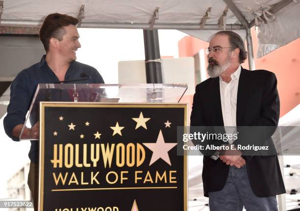 Actors Rupert Friend and Mandy Patinkin attend a ceremony honoring Mandy Patinkin with the 2,629th star on the Hollywood Walk of Fame on February 12,...