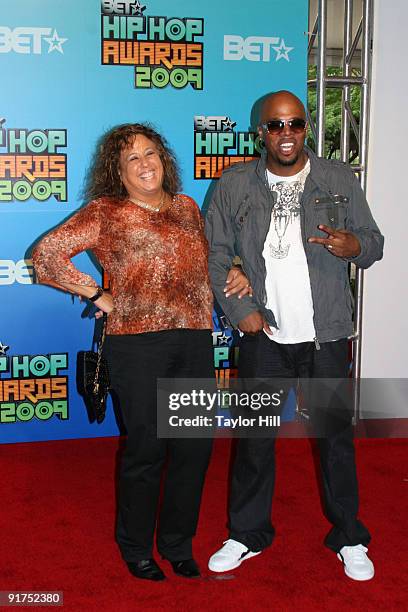 Death Row Records CEO Lara Lavi and Danny Boy attend the BET Hip Hop Awards '09 at the Boisfeuillet Jones Atlanta Civic Center on October 10, 2009 in...