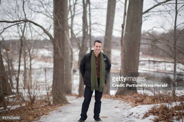 Andrew Bossie poses for a portrait near the Fore River Trail in Portland. Bossie is the Executive Director of the Friends of Katahdin Woods and...