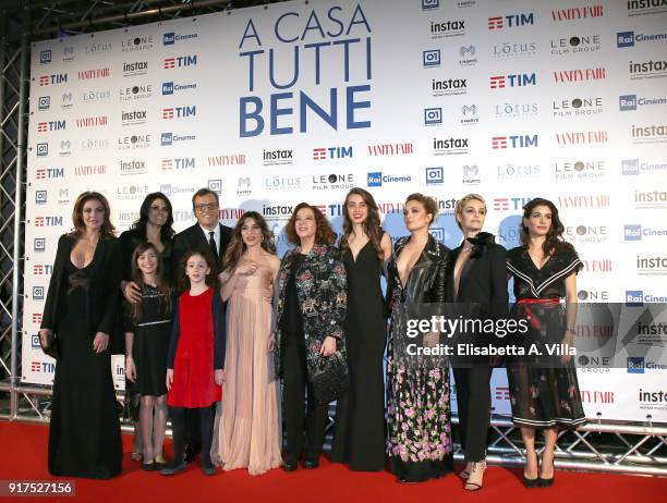 Director Gabriele Muccino and actresses Claudia Gerini, Valeria Solarino, Sabrina Impacciatore, Stefania Sandrelli, Elena Visari, Carolina...