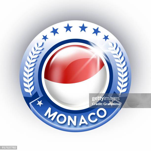 monaco button with flag isolated on white - monaco flag stock illustrations