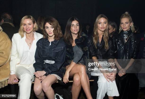 Naomi Watts, Natalia Dyer, Julia Restoin Roitfeld, Martha Hunt and Poppy Delevingne attend the Zadig & Voltaire fashion show during New York Fashion...