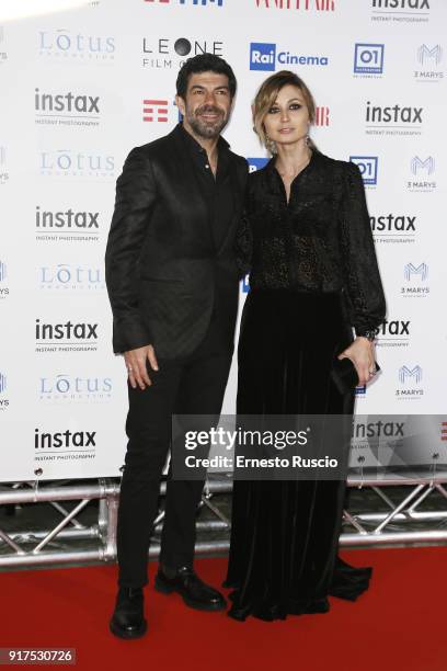 Pierfrancesco Favino and Anna Ferzetti attend 'A Casa Tutti Bene' premiere on February 12, 2018 in Rome, Italy.