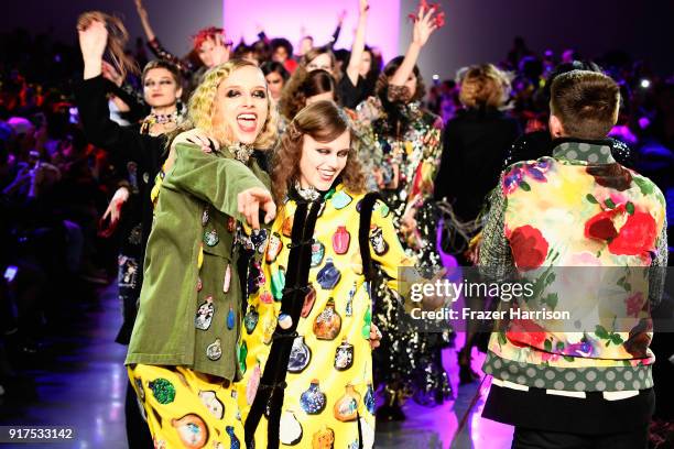 Models walk the runway for Libertine during New York Fashion Week: The Shows at Gallery II at Spring Studios on February 12, 2018 in New York City.