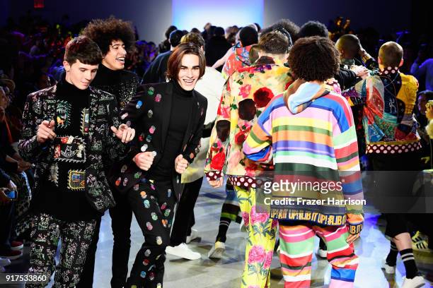 Models walk the runway for Libertine during New York Fashion Week: The Shows at Gallery II at Spring Studios on February 12, 2018 in New York City.