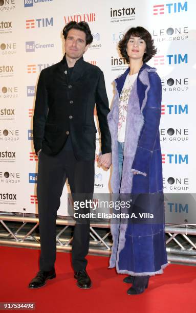 Giampaolo Morelli and Gloria Bellicchi attend 'A Casa Tutti Bene' premiere on February 12, 2018 in Rome, Italy.