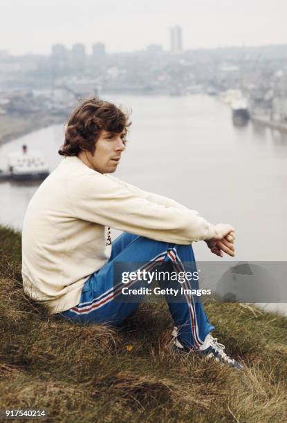 Track Athlete Brendan Foster pictured on the banks of the river Tyne circa 1977 in Gateshead, England.