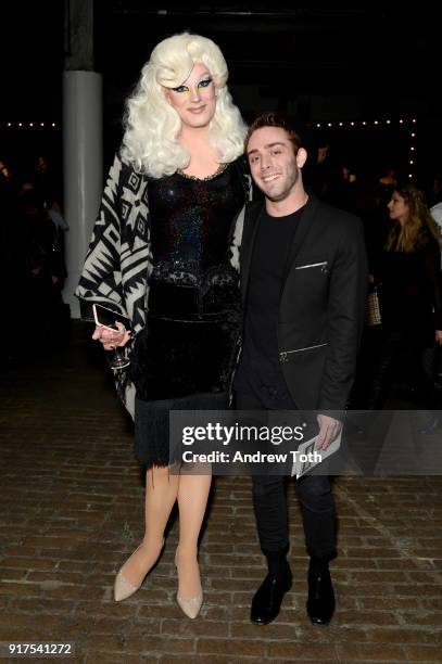 Golden Delicious and Tucker attend the Veronica Beard Fall 2018 presentation at Highline Stages on February 12, 2018 in New York City.