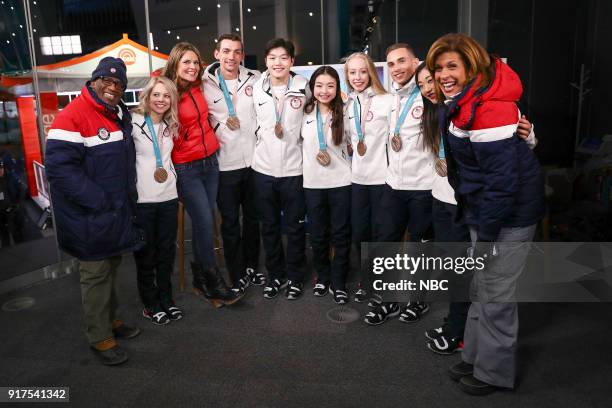 Live from Pyeongchang, South Korea for the 2018 Winter Olympics" -- Pictured: Al Roker, Alexa Scimeca Knierim, Savannah Guthrie, Chris Knierim, Alex...