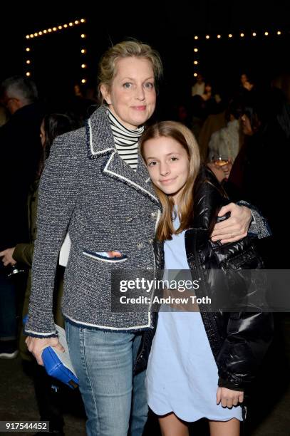 Actor Ali Wentworth and Harper Andrea Stephanopoulos pose on the runway for the Veronica Beard Fall 2018 presentation at Highline Stages on February...