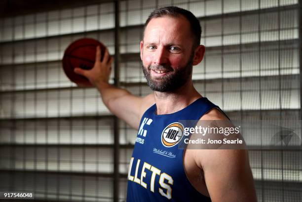 Anthony Petrie of the Brisbane Bullets poses during a portrait session on February 13, 2018 in Brisbane, Australia. Petrie will play his last home...