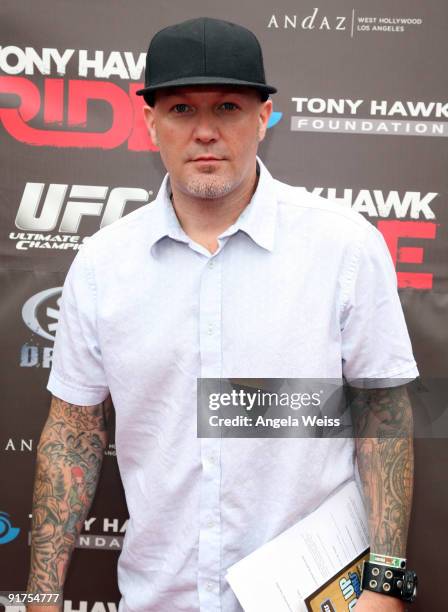 Singer of the band Limp Bizkit Fred Durst arrives to the 'Tony Hawk: Ride Presents Stand Up For Skateparks' benefit press conference held at the...