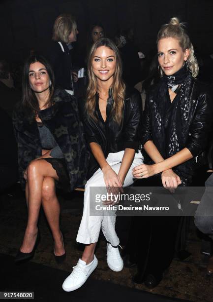 Julia Restoin Roitfeld, Martha Hunt and Poppy Delevingne attend the Zadig & Voltaire fashion show during New York Fashion Week at Cedar Lake Studios...