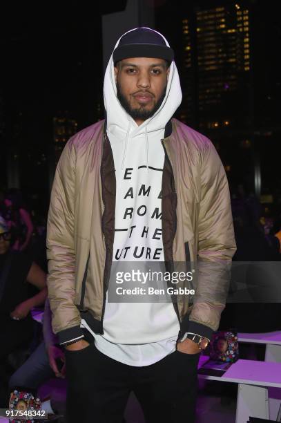 Sarunas J. Jackson attends the Anna Sui fashion show during New York Fashion Week: The Shows at Gallery I at Spring Studios on February 12, 2018 in...
