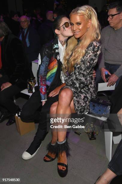 Nats Getty and internet personality Gigi Gorgeous attends the Anna Sui fashion show during New York Fashion Week: The Shows at Gallery I at Spring...