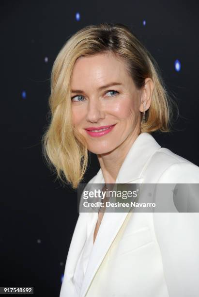 Naomi Watts poses backstage at the Zadig & Voltaire fashion show during New York Fashion Week at Cedar Lake Studios on February 12, 2018 in New York...