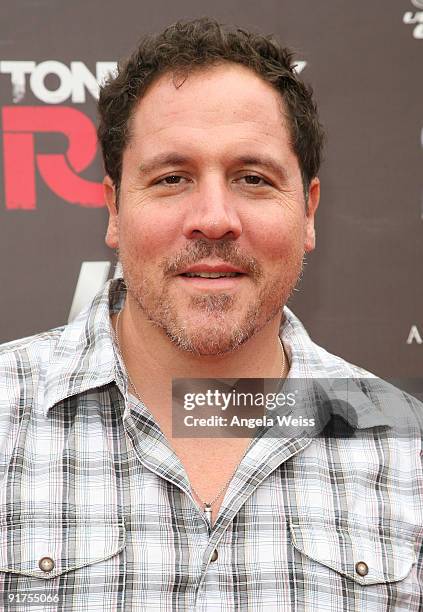 Actor Jon Favreau arrives at the 'Tony Hawk: Ride Presents Stand Up For Skateparks' Benefit held at the Green Acres Estate on October 11, 2009 in...