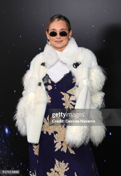 Danielle Bernstein poses backstage for the Zadig & Voltaire fashion show during New York Fashion Week at Cedar Lake Studios on February 12, 2018 in...