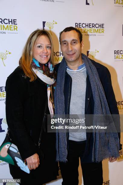 Caroline Fraindt and Zinedine Soualem attend the Charity Gala against Alzheimer's disease at Salle Pleyel on February 12, 2018 in Paris, France.