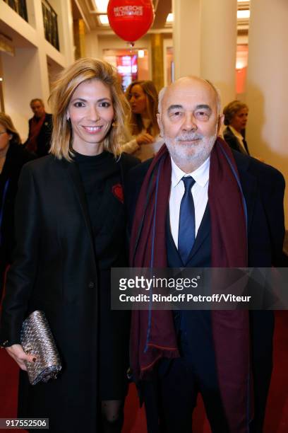 Gerard Jugnot and his wife Patricia Campi attend the Charity Gala against Alzheimer's disease at Salle Pleyel on February 12, 2018 in Paris, France.