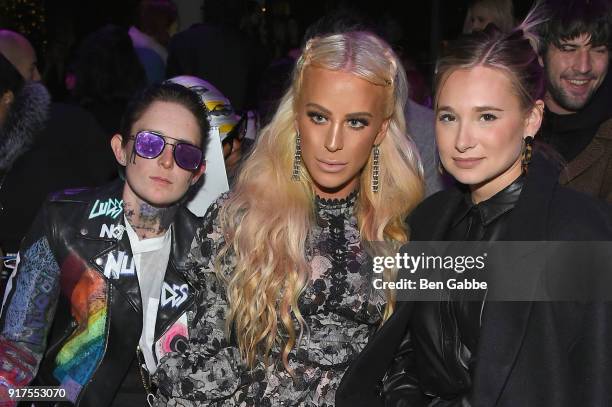 Nats Getty, Gigi Gorgeous, and Danielle Bernstein attend the Anna Sui fashion show during New York Fashion Week: The Shows at Gallery I at Spring...