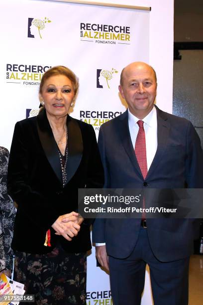 Empress Farah Pahlavi and President of the Association for Alzheimer Research, Doctor Olivier de Ladoucette attend the Charity Gala against...