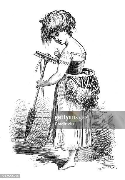 Woman With A Rake Rake Drawing Photos and Premium High Res Pictures - Getty Images