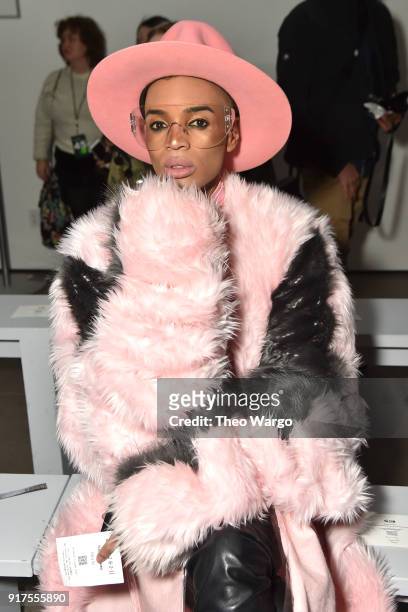 Stevie Boi attends the Yajun fashion show during New York Fashion Week: The Shows at Gallery II at Spring Studios on February 12, 2018 in New York...