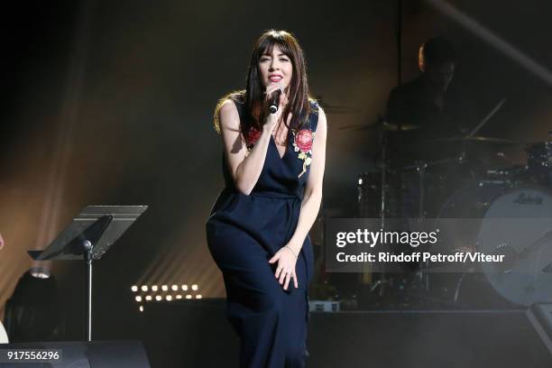 Nolwenn Leroy performs during the Charity Gala against Alzheimer's disease at Salle Pleyel on February 12, 2018 in Paris, France.